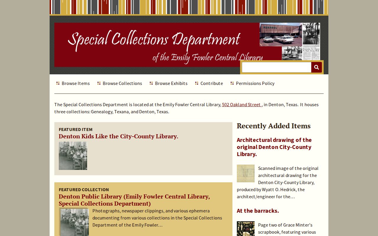 Denton County city directory research at Emily Fowler Special Collections