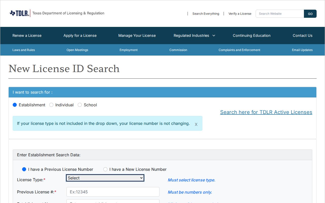 Denton County residents directory Texas license search controls