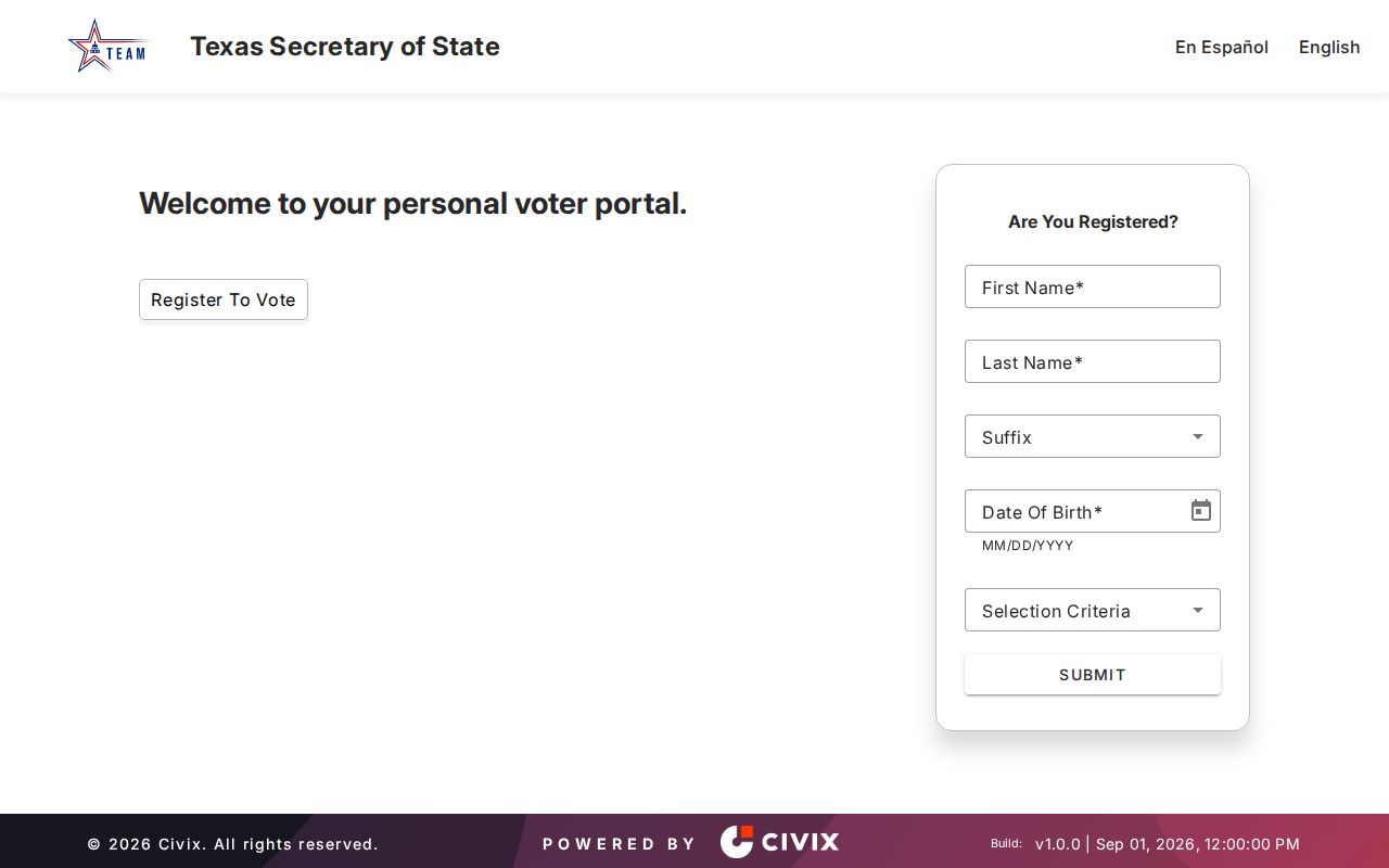 Denton County residents directory Texas voter portal entry